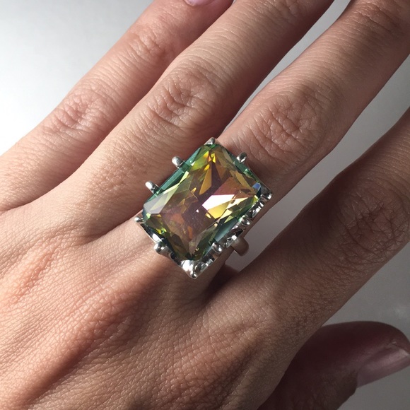 Jewelry - 925 Sterling Silver Genuine Mystic Topaz Ring